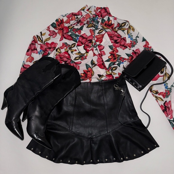 Mango Faux leather mini skirt - Picture 6 of 14